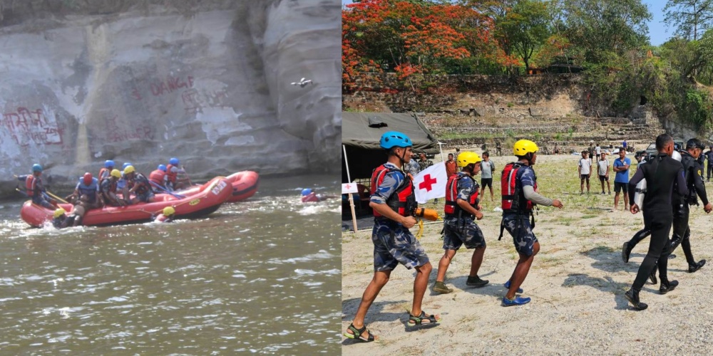 सशस्त्र प्रहरीको प्रदेशस्तरीय जल उत्पन्न प्रकोप उद्धार अभ्यास 